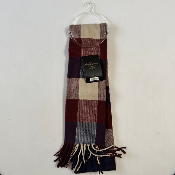NWT Neutral Checkered Scarf - Picture 3 of 5
